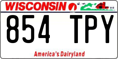 WI license plate 854TPY