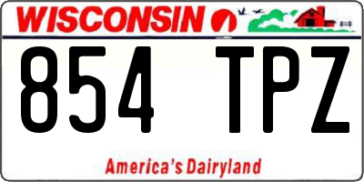 WI license plate 854TPZ