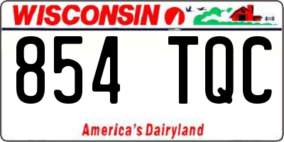 WI license plate 854TQC