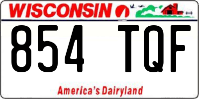WI license plate 854TQF