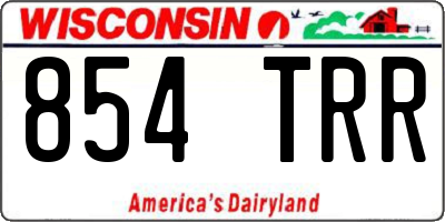 WI license plate 854TRR