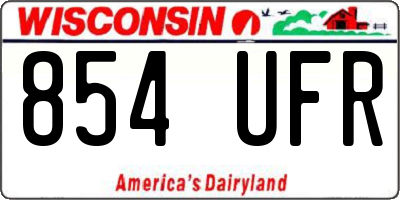 WI license plate 854UFR