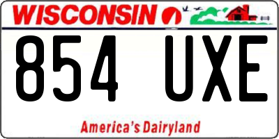 WI license plate 854UXE