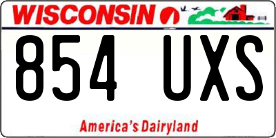 WI license plate 854UXS