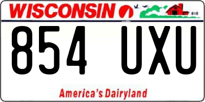 WI license plate 854UXU