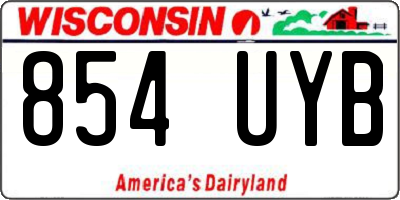 WI license plate 854UYB