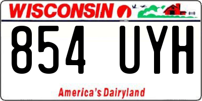 WI license plate 854UYH