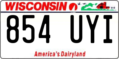 WI license plate 854UYI