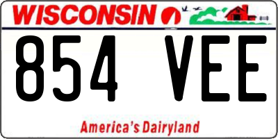 WI license plate 854VEE