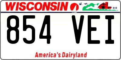 WI license plate 854VEI