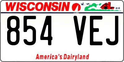 WI license plate 854VEJ