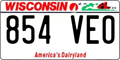 WI license plate 854VEO