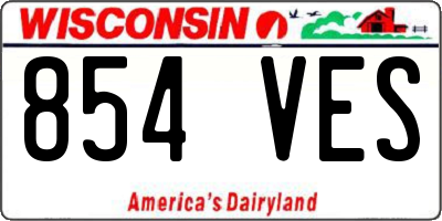 WI license plate 854VES