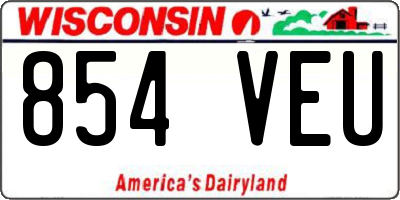 WI license plate 854VEU