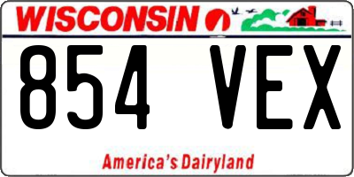 WI license plate 854VEX