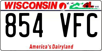 WI license plate 854VFC