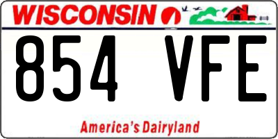 WI license plate 854VFE
