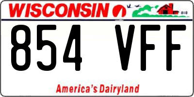 WI license plate 854VFF