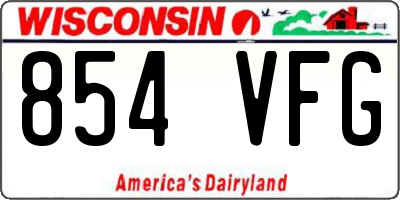 WI license plate 854VFG