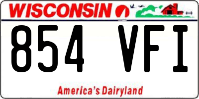 WI license plate 854VFI