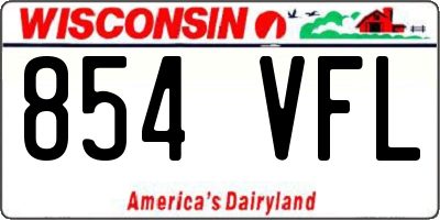 WI license plate 854VFL