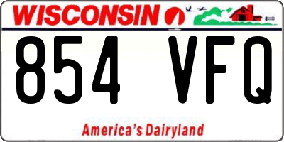 WI license plate 854VFQ