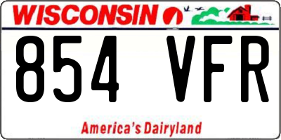 WI license plate 854VFR