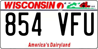 WI license plate 854VFU