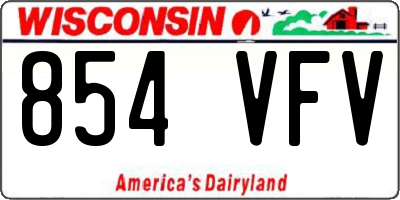 WI license plate 854VFV