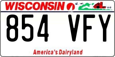WI license plate 854VFY