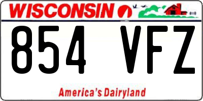 WI license plate 854VFZ