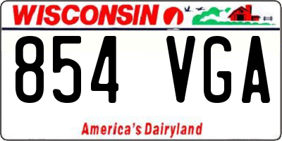 WI license plate 854VGA