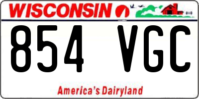 WI license plate 854VGC