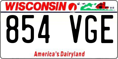 WI license plate 854VGE