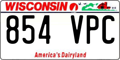 WI license plate 854VPC