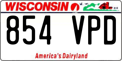 WI license plate 854VPD