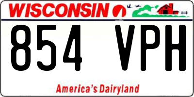 WI license plate 854VPH