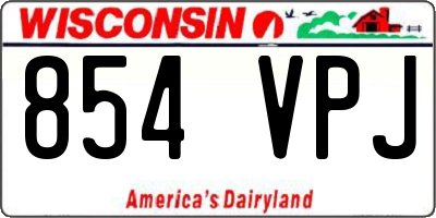 WI license plate 854VPJ