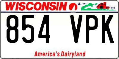 WI license plate 854VPK