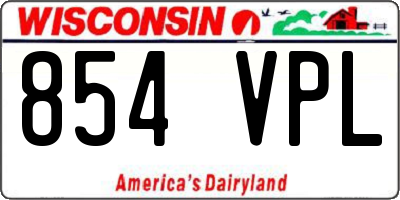 WI license plate 854VPL