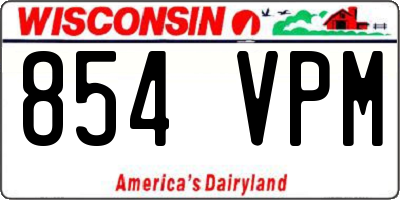 WI license plate 854VPM