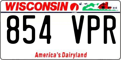 WI license plate 854VPR