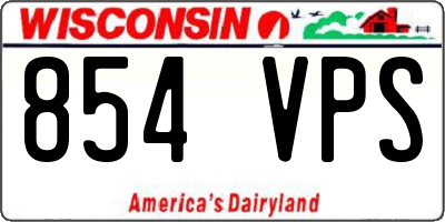 WI license plate 854VPS