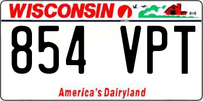 WI license plate 854VPT