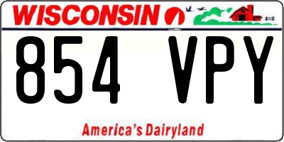 WI license plate 854VPY