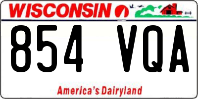WI license plate 854VQA