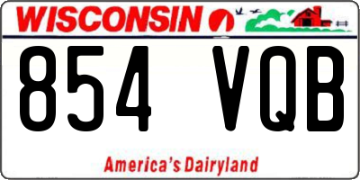 WI license plate 854VQB