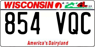 WI license plate 854VQC