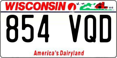 WI license plate 854VQD