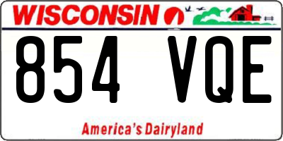 WI license plate 854VQE